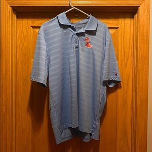 Mens Ole Miss Rebels Powder Blue Stripe Polo